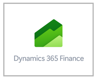 Microsoft Dynamics 365 Finance logo rohelise geomeetrilise ikooni ja tekstiga