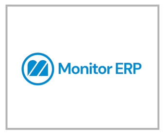 Monitor ERP logo sinise ikooni ja tekstiga valgel taustal.