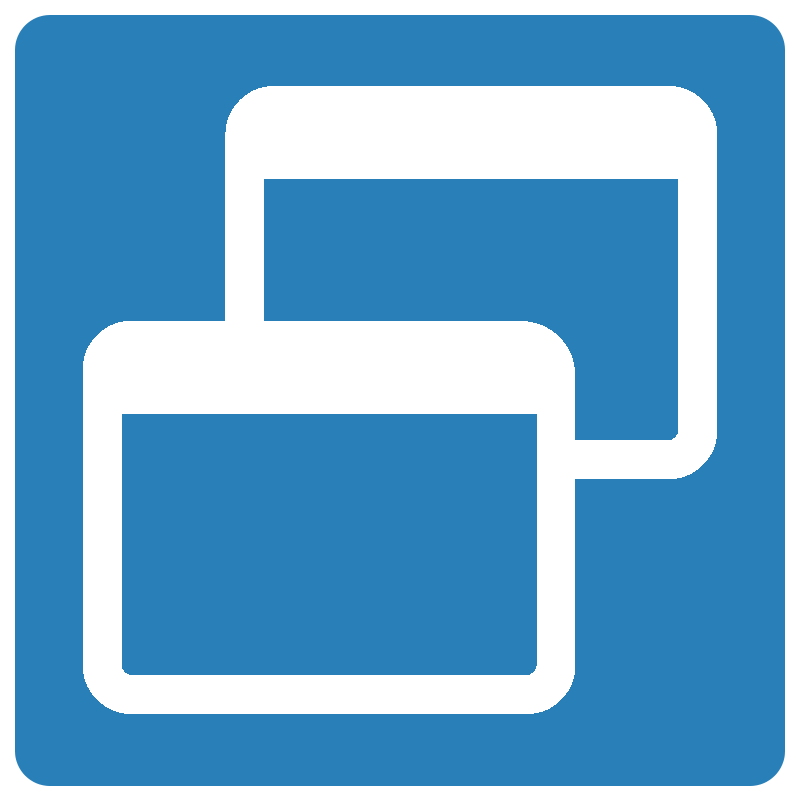 Windows Task View -kuvake sinisenä ja valkoisena