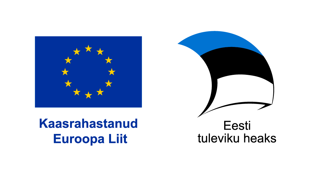 Eiropas Savienības logotipi ar Igaunijas karogu un saukli
